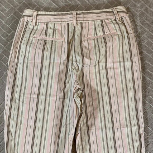 Talbots Womens 4 Pants Cropped Casual Capri Pink Striped Mid Rise Stretch - Picture 9 of 10